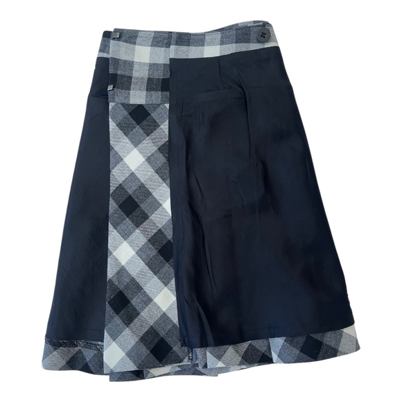 The Limited Black and White Cream Mini A-Line Pleated Plaid Skirt Size 0 - Picture 12 of 12